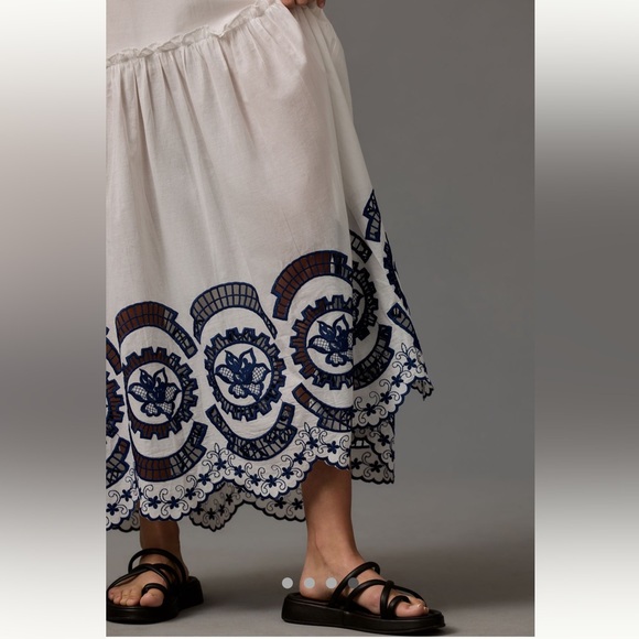 Anthropologie NWT LACE The Label Embroidered Midi Skirt size S. - Picture 4 of 7